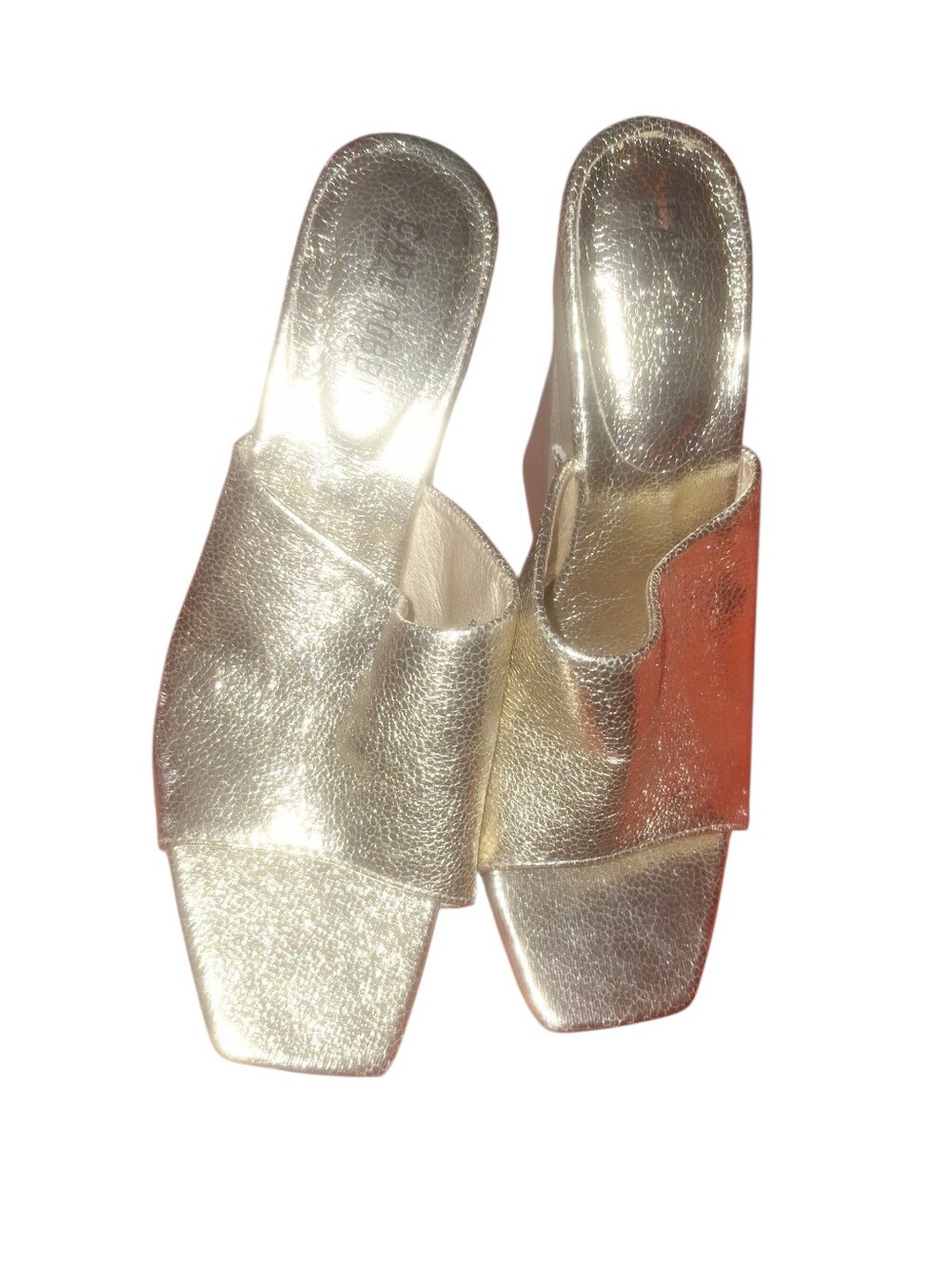 Cape Robbin Metallic Gold Slide Mules